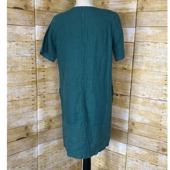PURE JILL COASTLINE CASUAL LINEN GARMENT DYED SHIFT DRESS SIZE X-SMALL - Picture 3 of 3